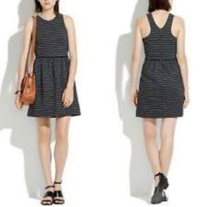 Madewell Black and Ivory Pierside Stripe Dress